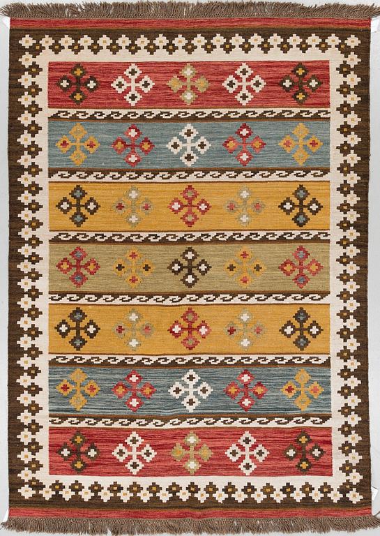 A CARPET, flat weave, ca 234 x 171-173 cm, a kilim technique.