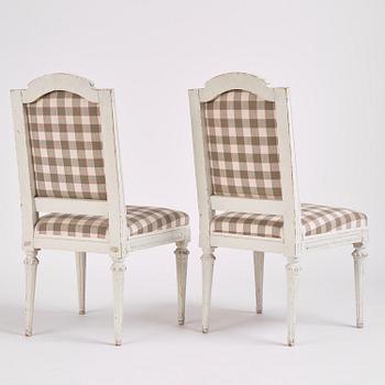 A pair of Gustavian chairs by J. Lindgren (master in Stockholm 1770-1800).