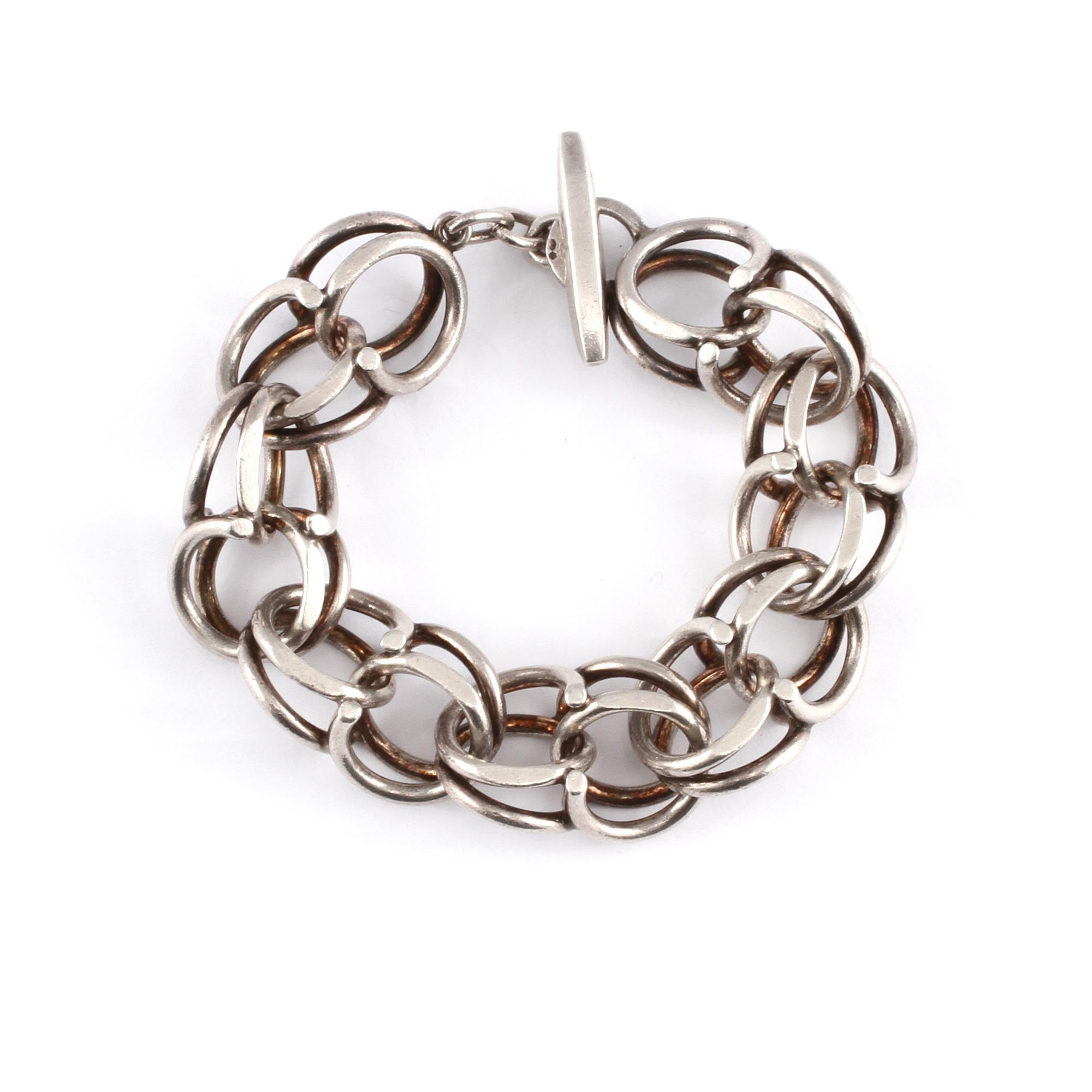 ARMLÄNK, sterlingsilver, Danmark, 1900-talets andra hälft. Vikt 73 g.
