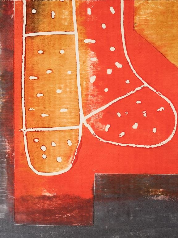 John Walker, mixed media on paper/canvas, signed and dated 1988.