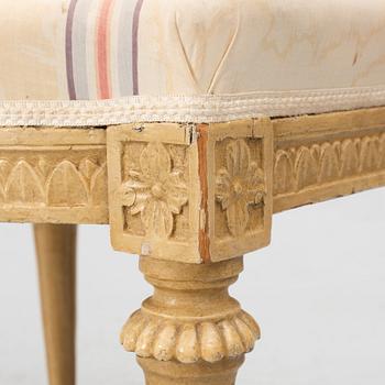 A Gustavian stool by Johan Lindgren (active in Stockholm, Sweden, 1770-1800).