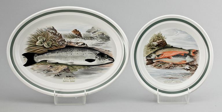 TALLRIKAR 12 st SAMT FAT, porslin, inköpta på Firma Svenskt Tenn, Portmeirion, England 1980-tal.