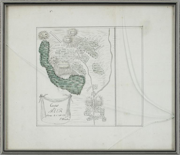 KARTOR, 2 st, öfver situationerna vid Wärrelä 1789 och 1790 resp Combat de Meer, 1758.