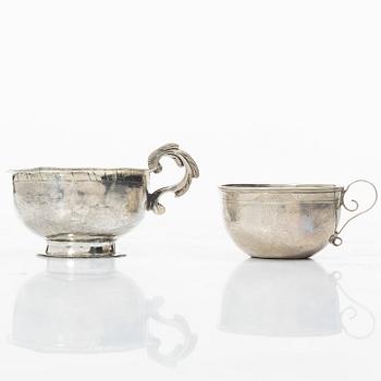 Supkoppar, 7 st, silver, 1700-1800-tal.