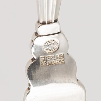 Johan Rohde, fiskbestick, 12 delar, silver, "Konge / Acorn", Georg Jensen, Danmark.