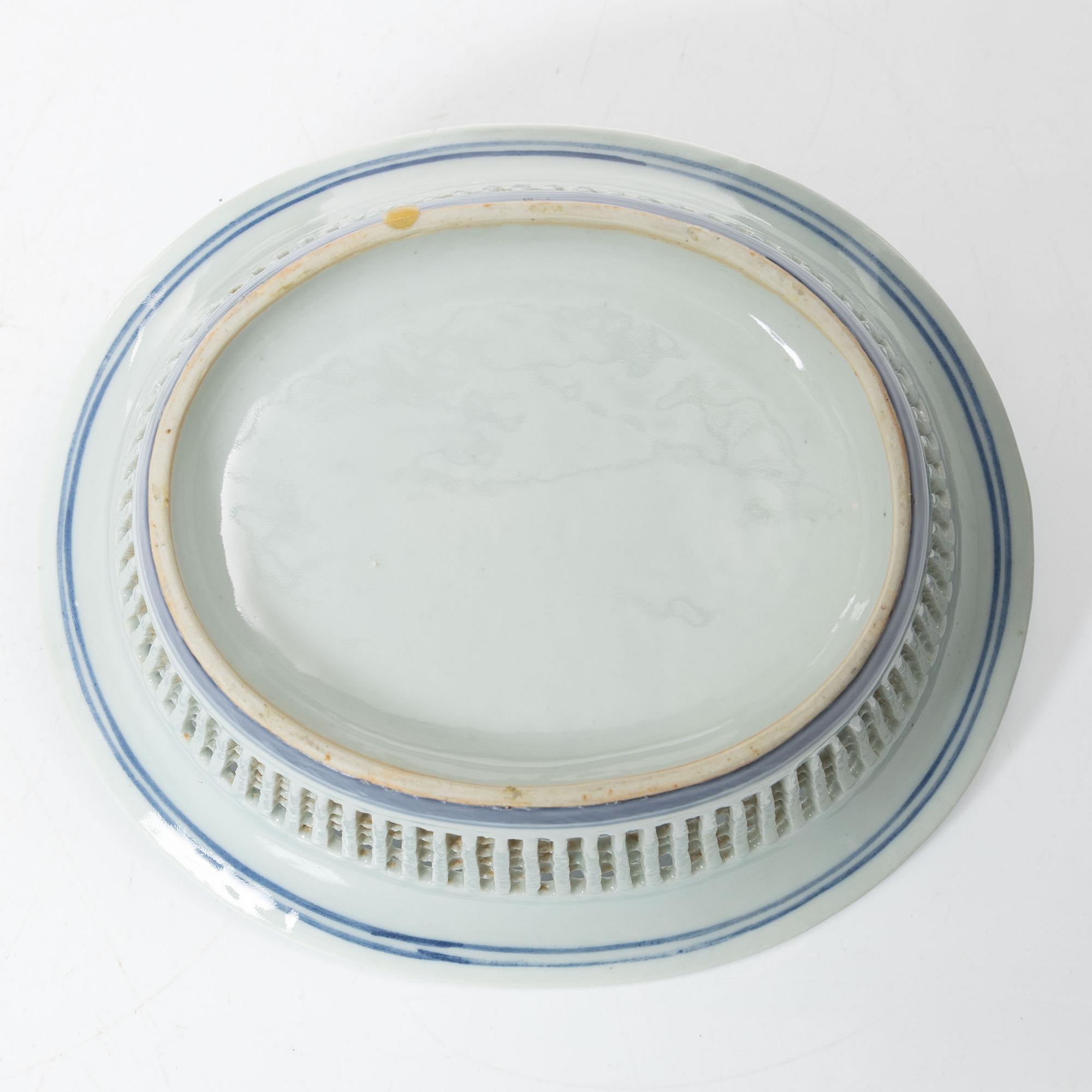 Gallerskål med fat, kompaniporslin, Kina, Qingdynastin, 1800-tal.