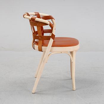 Front, an ash and leather 'Collage' chair, Gemla, Diö.