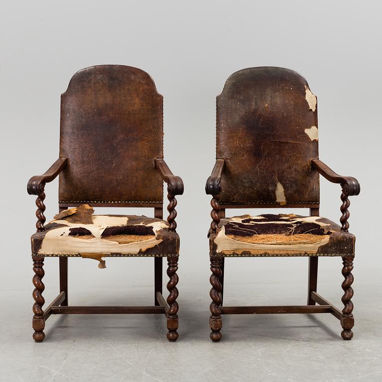 a pair of barock style chairs from around 1900.