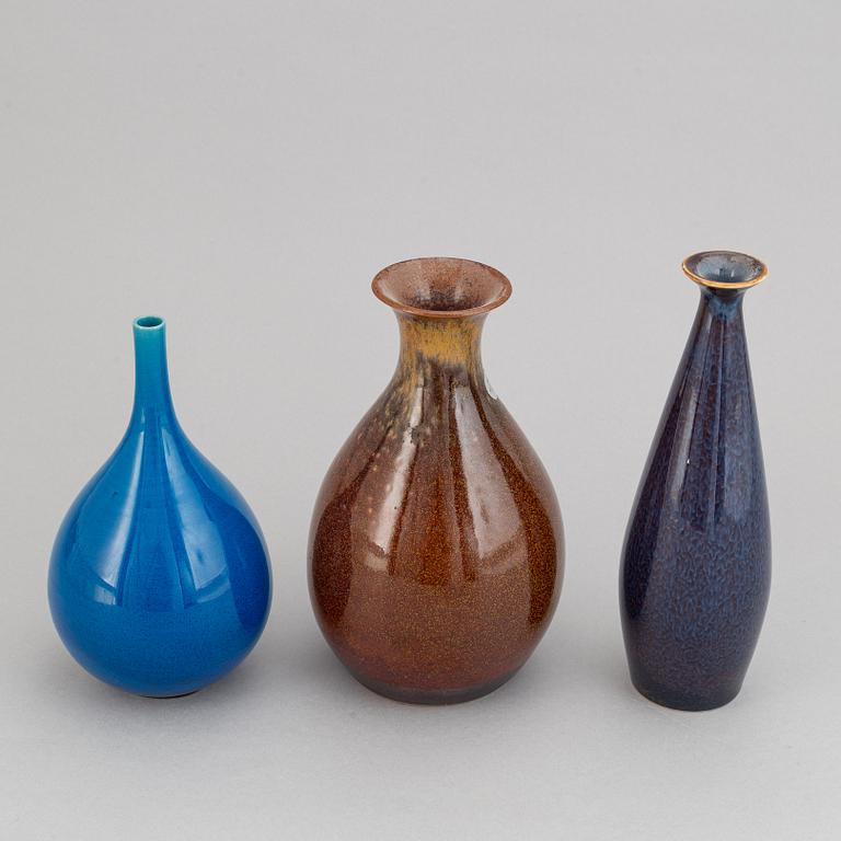Carl-Harry Stålhane, a set of three stoneware vases for Rörstrand and Designhuset.