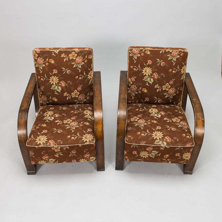 A pair of 1930's '3796' armchairs for Oy Ekwall Ab.