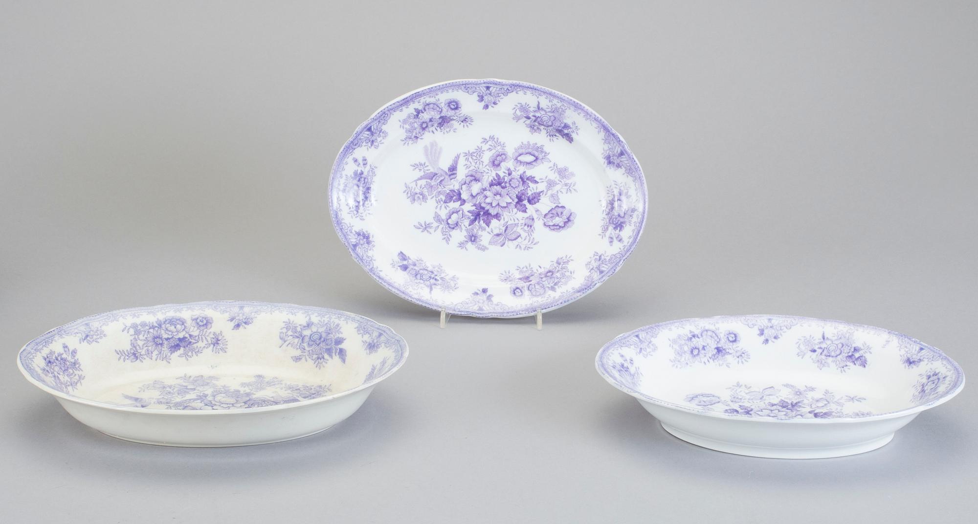 MATSERVIS, 38 delar, flintgods, "Asiatic Pheasant"/Fasan, Gustavsberg, 1900-talets första hälft.