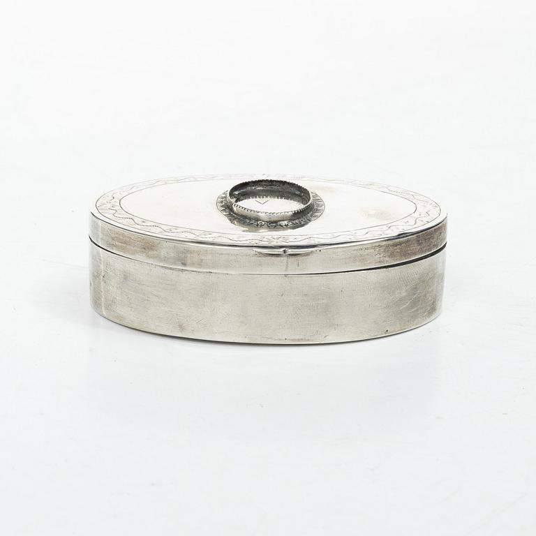 A Swedish silver snuff box, mark of Peter Andreas Thomasson, Karlskrona, 1855.
