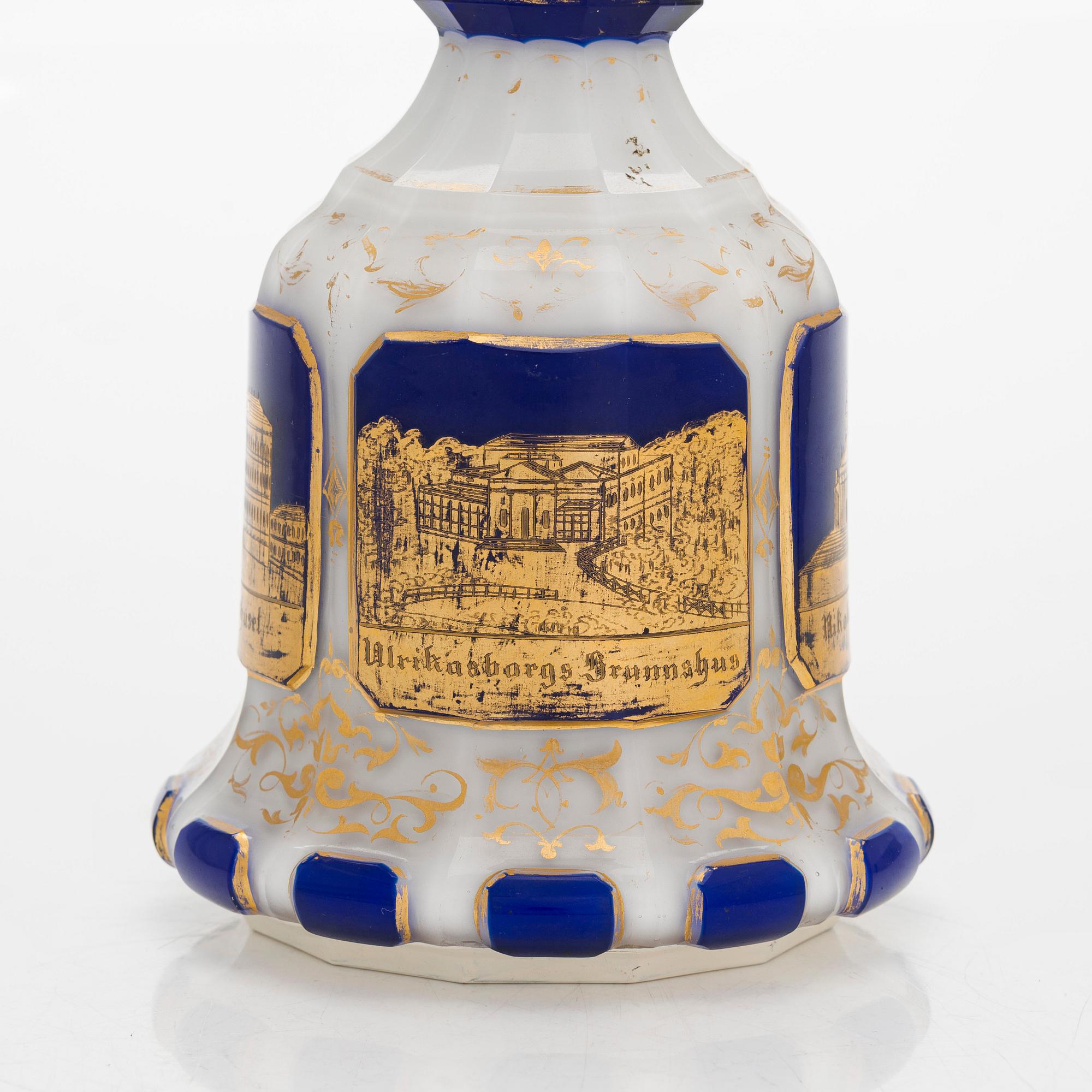 A late 19th century caraffe, probably for Nuutajärvi glassfabrik Finland.