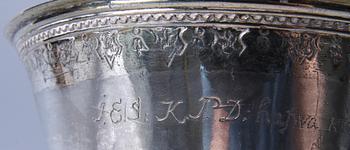 BÄGARE, silver, Gustaf Henning (1731-1757), Stockholm, 1753. Vikt 336 gram.