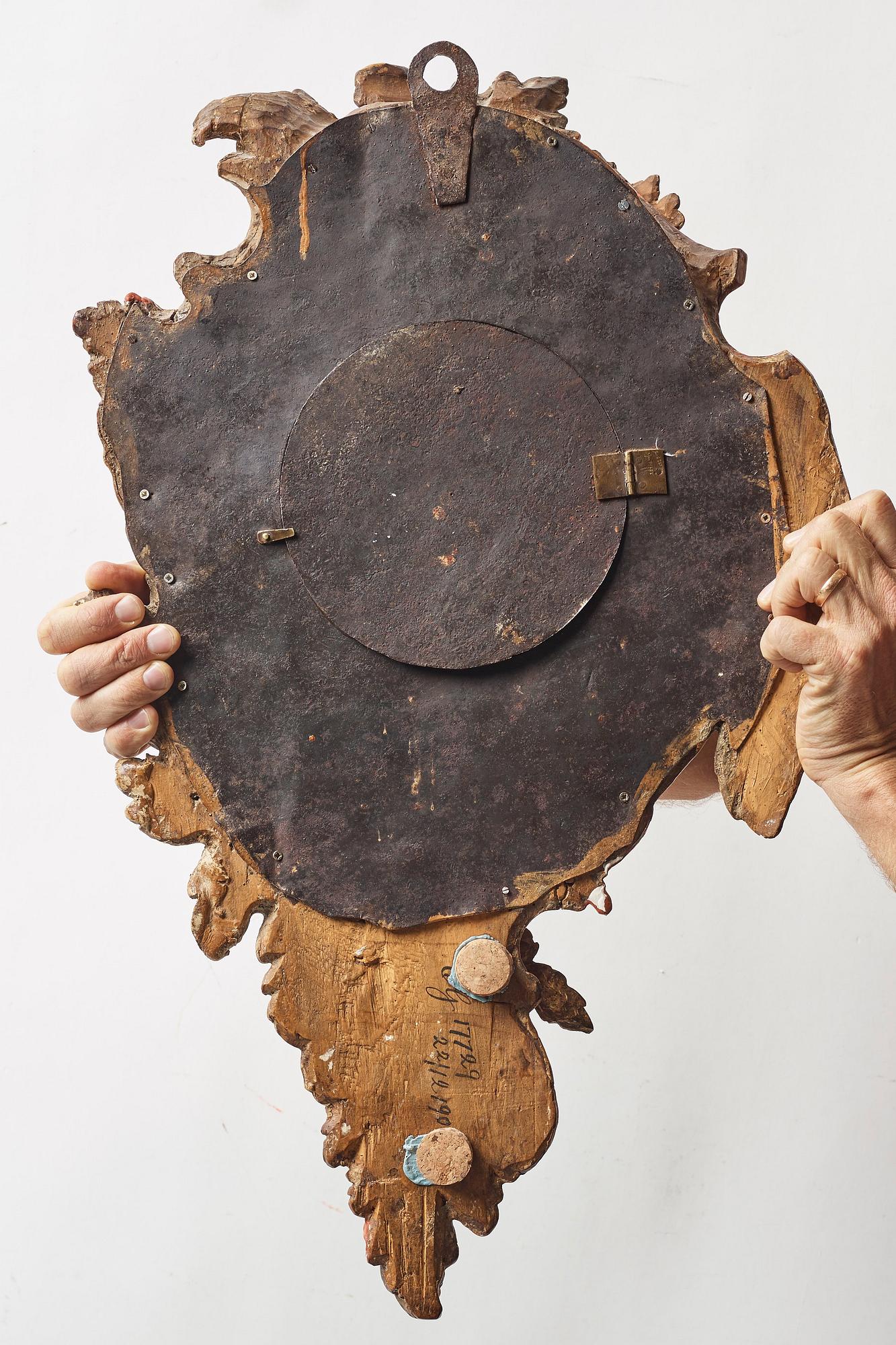 A Swedish Rococo 18th century wall clock.