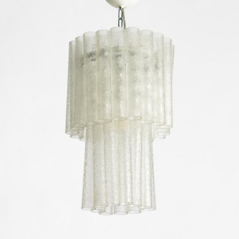 A glass chandelier, late 20th century.