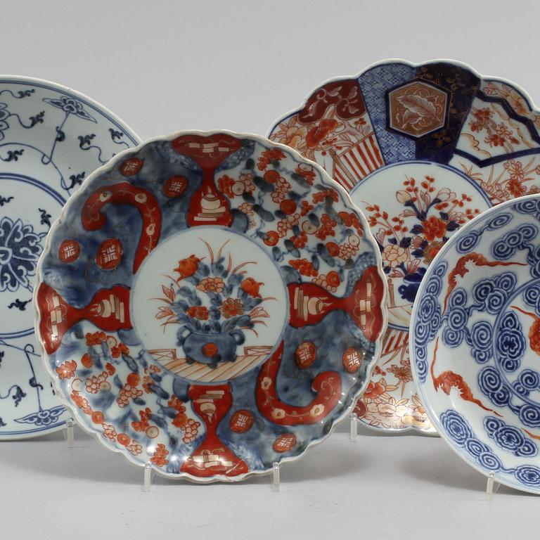TALLRIKAR, 4 st, porslin, orientaliska, 1900-tal.
