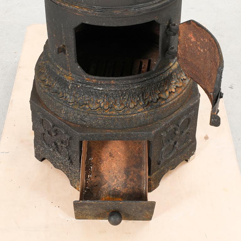 An early 1900s cast iron stove.