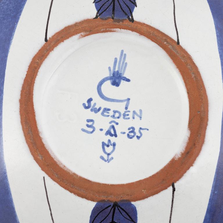 Stig Lindberg, bowl, faience, Gustavsberg studio, Sweden, circa mid-20th century.