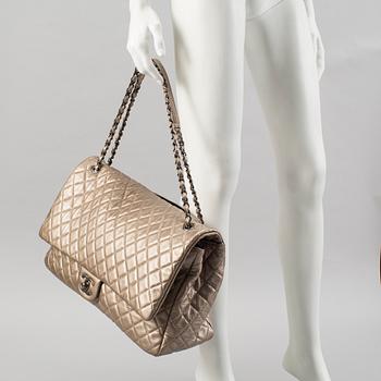 Chanel Metallic Calfksin XXL Large Classic Flap Bag, Gold , 2016-17.