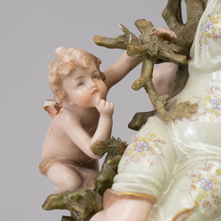 An Ernst Wahliss porcelain figure group, for Turn Wien, Austria, first half of the 20th century.