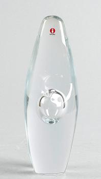 SKULPTUR, glas, "Orkide", sign Tapio Sarpaneva, Iittala, 2006, sign.