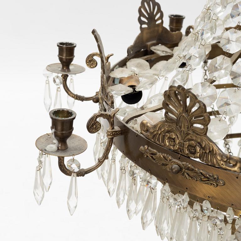 An Empire style chandelier, late 20th century.