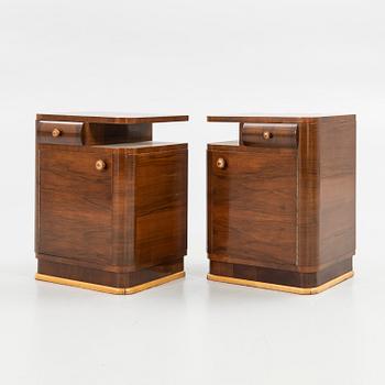 Sängbord, ett par, Art Deco, 1900-talets första hälft.
