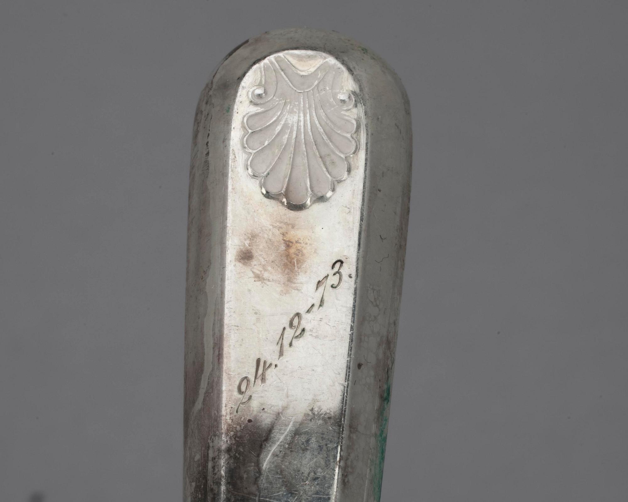 12 KNIVAR + SALLADSBESTICK, 830 silver, Kultakeskus 1973 / 79.