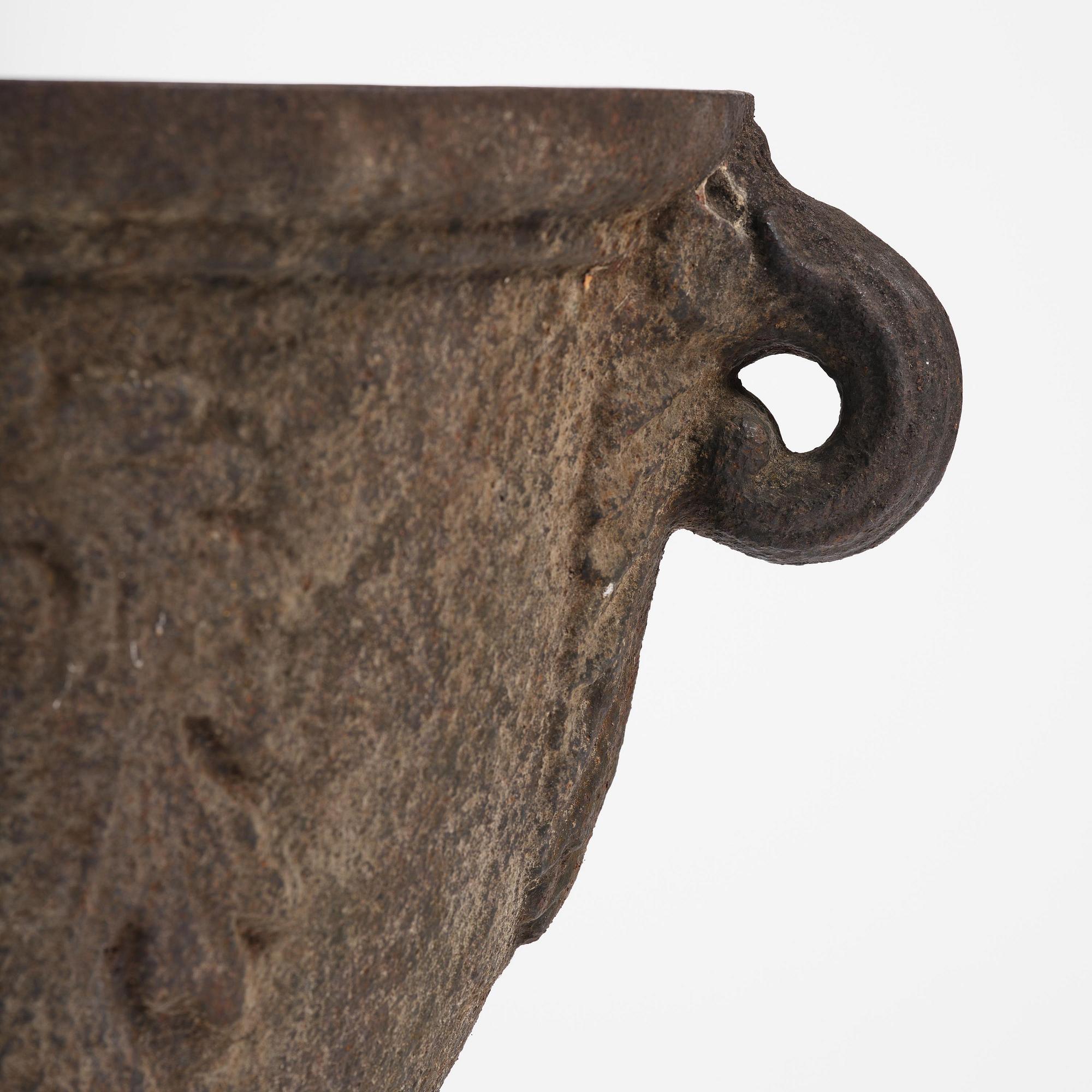 A pair of Swedish baroque cast-iron urns, circa 1700.