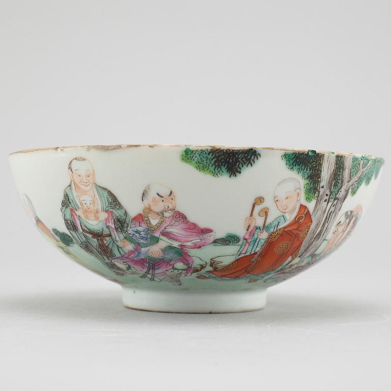 A 8 pcs Chinese porcelain tea set, 18th/19th century.