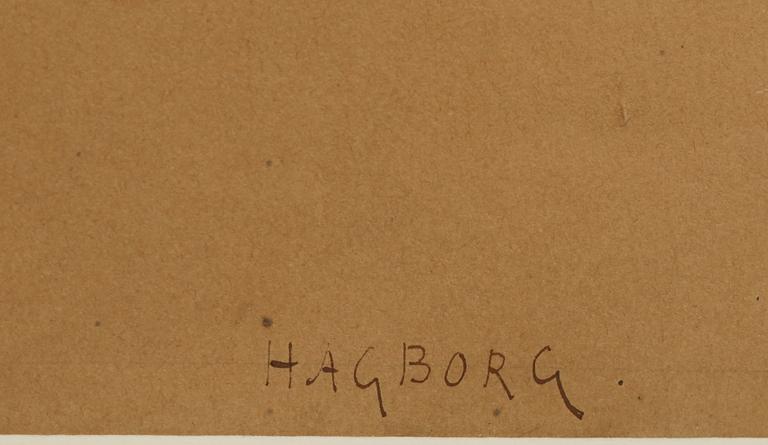 AUGUST HAGBORG, tusch, sign o dat 1880.