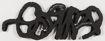 Niina Mantsinen & Romeo, hand tufted rug, laid on board, a tergo digned and dated 2018, numbered 4/5.