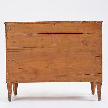 A late Gustavian burr-alder commode, early 19th century.