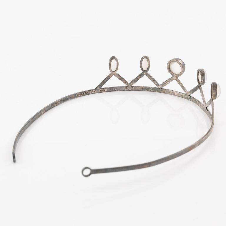 Anders Högberg, Sven-Erik Högberg, tiara, silver with moonstone.