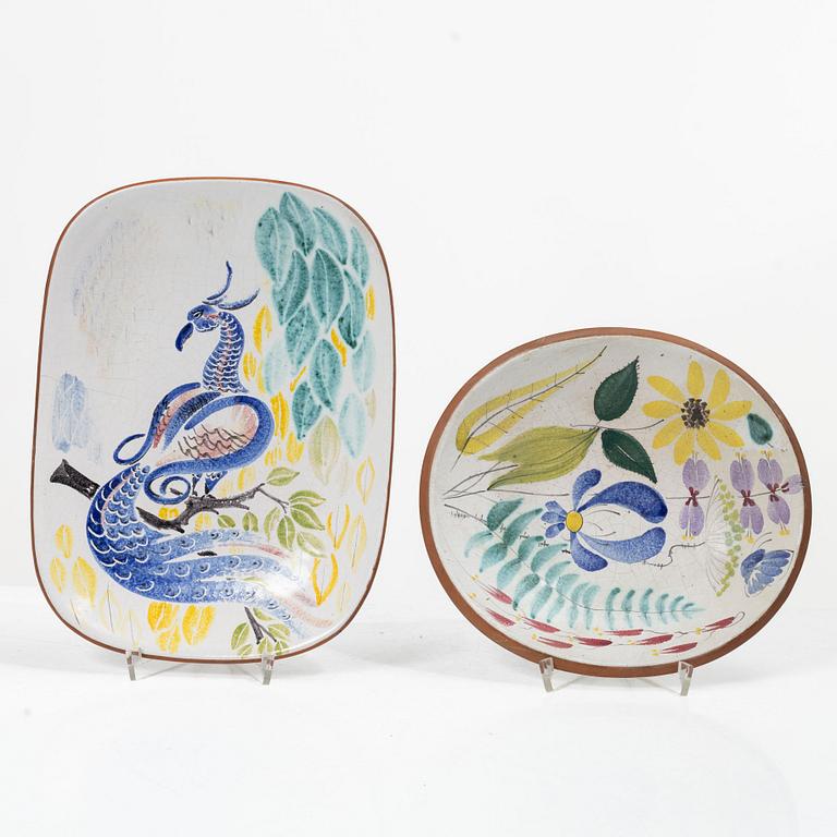 Gustavsberg, a vase, bowl and dish, Gustavsberg Studio.