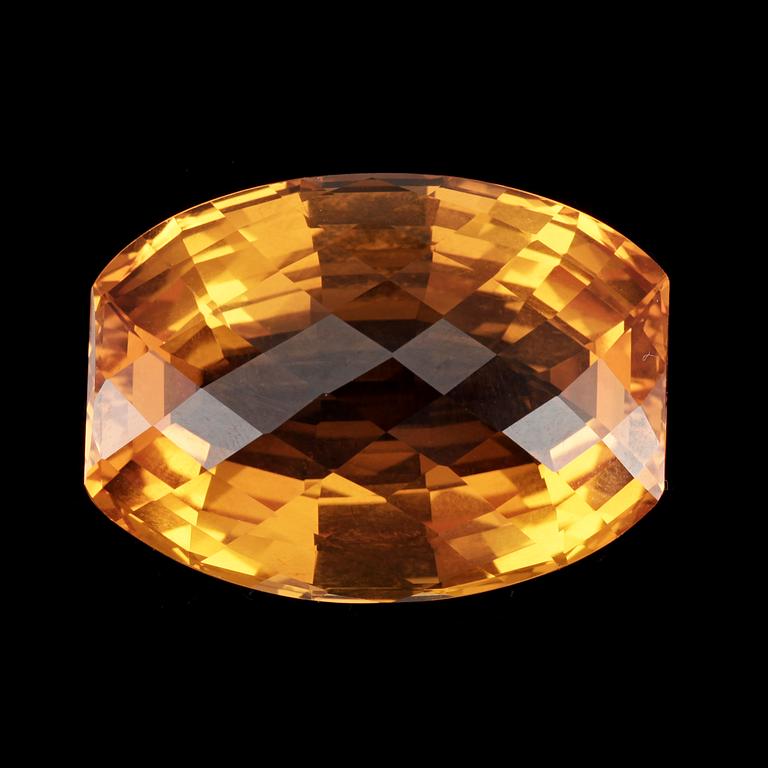 CITRIN, oinfattad, ca 34x26x18,2 mm.