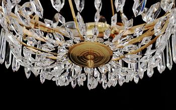 A late Gustavian circa 1800 nine-light chandelier.