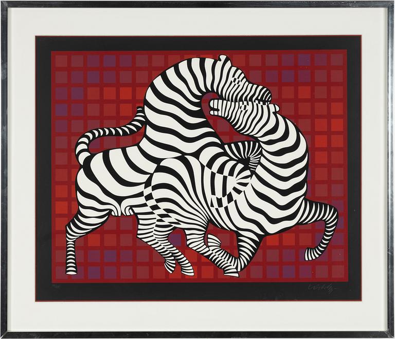 Victor Vasarely, "Lekande zebror".