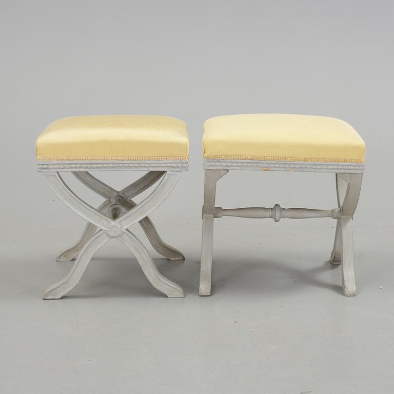 A pair of late Gustavian circa 1800 stools.