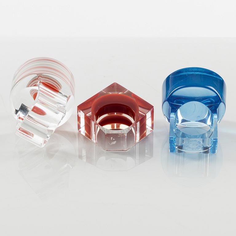 Siv Lagerström, rings, three pieces, acrylic plastic. 1970.