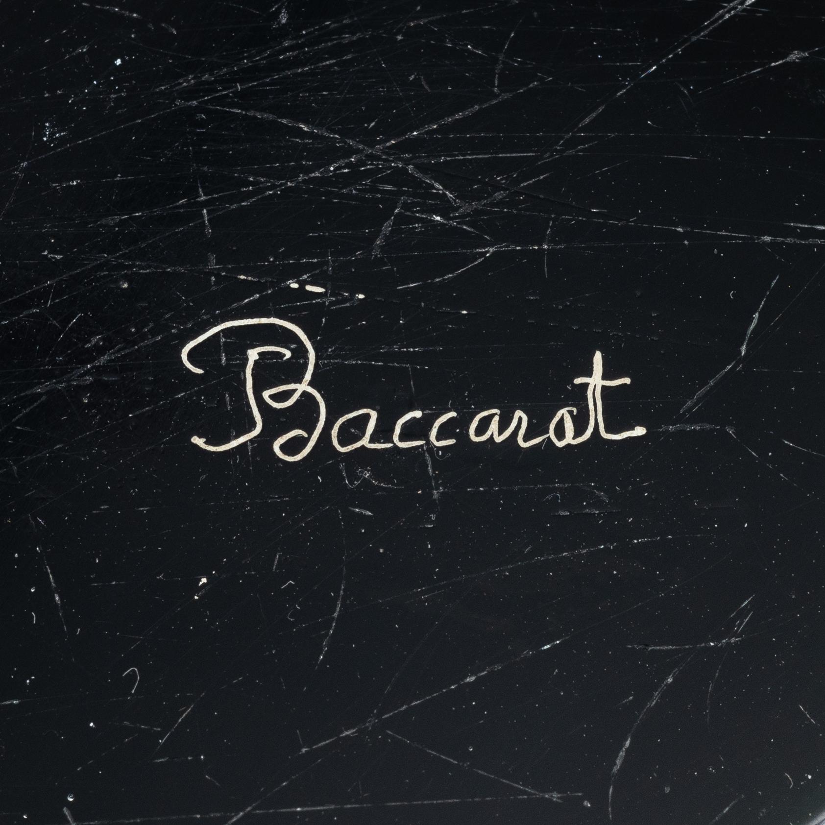 Brevpressar, 4 st, glas, Baccarat, Frankrike, 1900-tal, etsad signatur.
