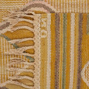 Barbro Nilsson, A CARPET, "Spättan gul", flat weave, ca 252 x 174 cm, signed AB MMF BN.