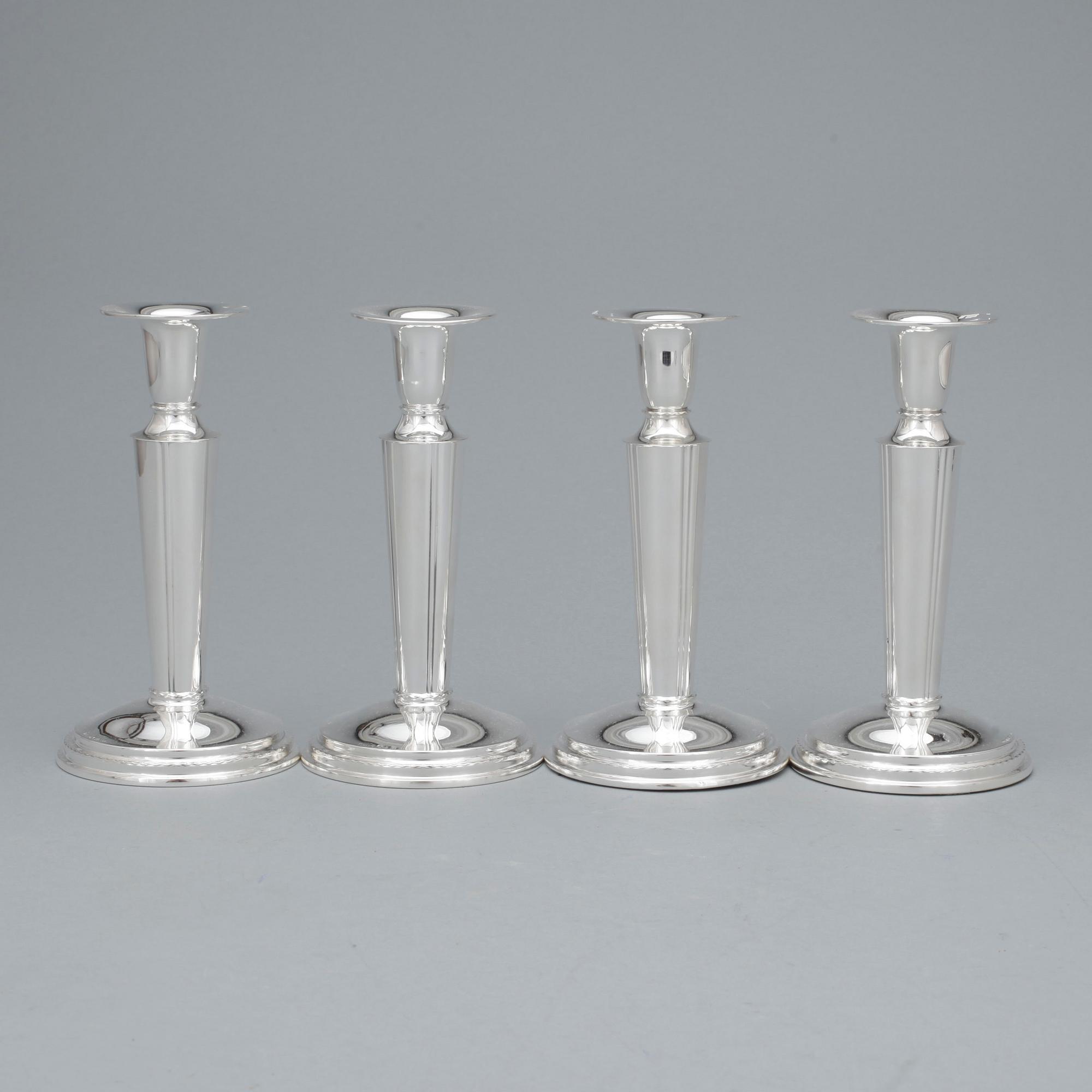 LJUSSTAKAR, 4 st, silver, TESI (Tenn & Silver Ab), 1960-tal.