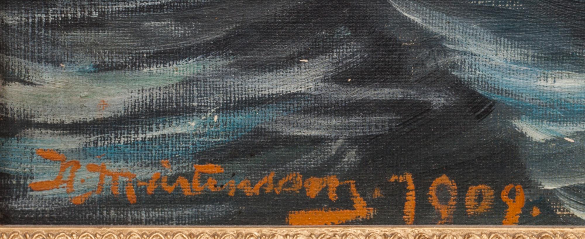 OKÄND KONSTNÄR, olja på duk, signerad och daterad 1909.