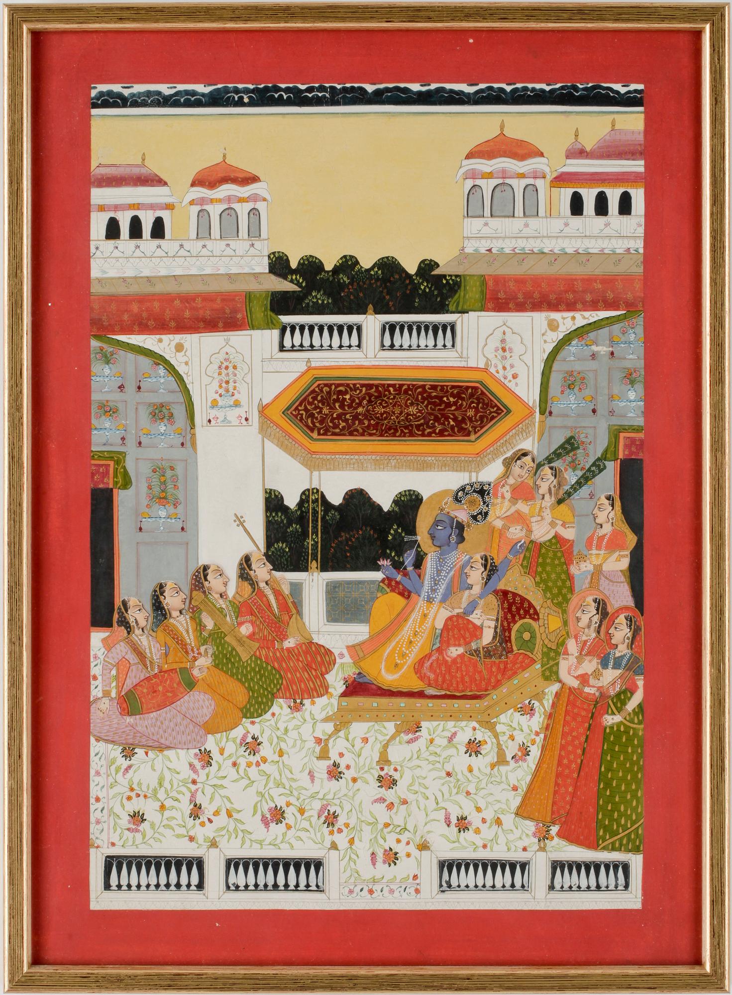 OKÄND KONSTNÄR, gouache, Indien, ej sign. 1900-tal.
