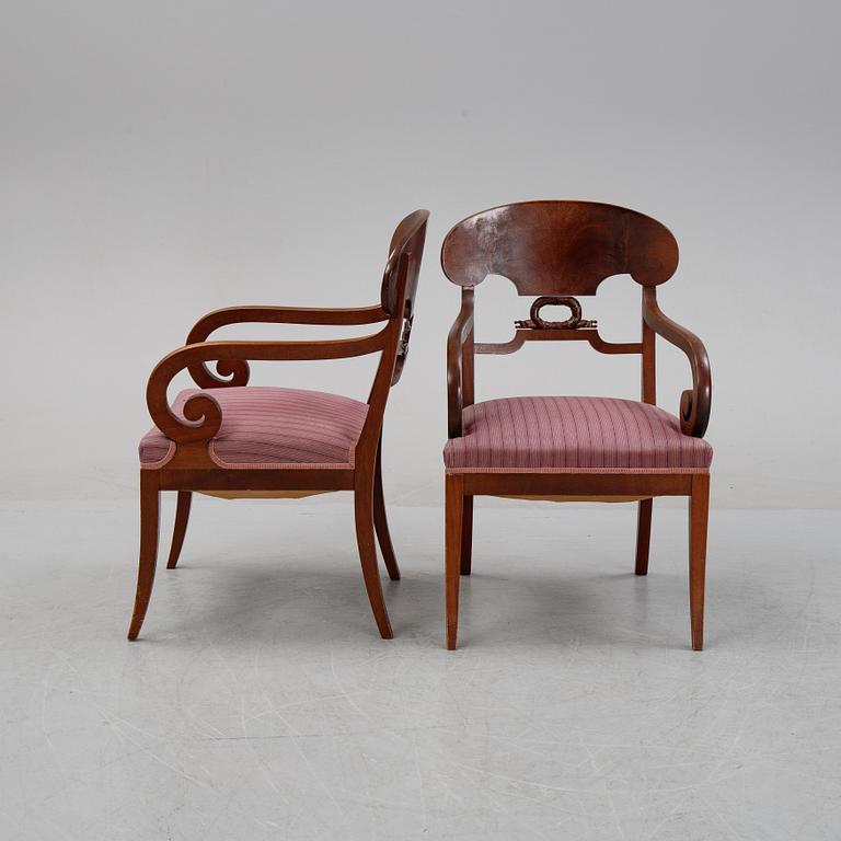 A pair of empire armchairs, second half of the 20th Century.