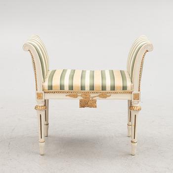 A Gustavian style bench, around 1900.