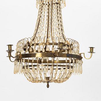 A late Gustavian chandelier, beginning of the 19th century.