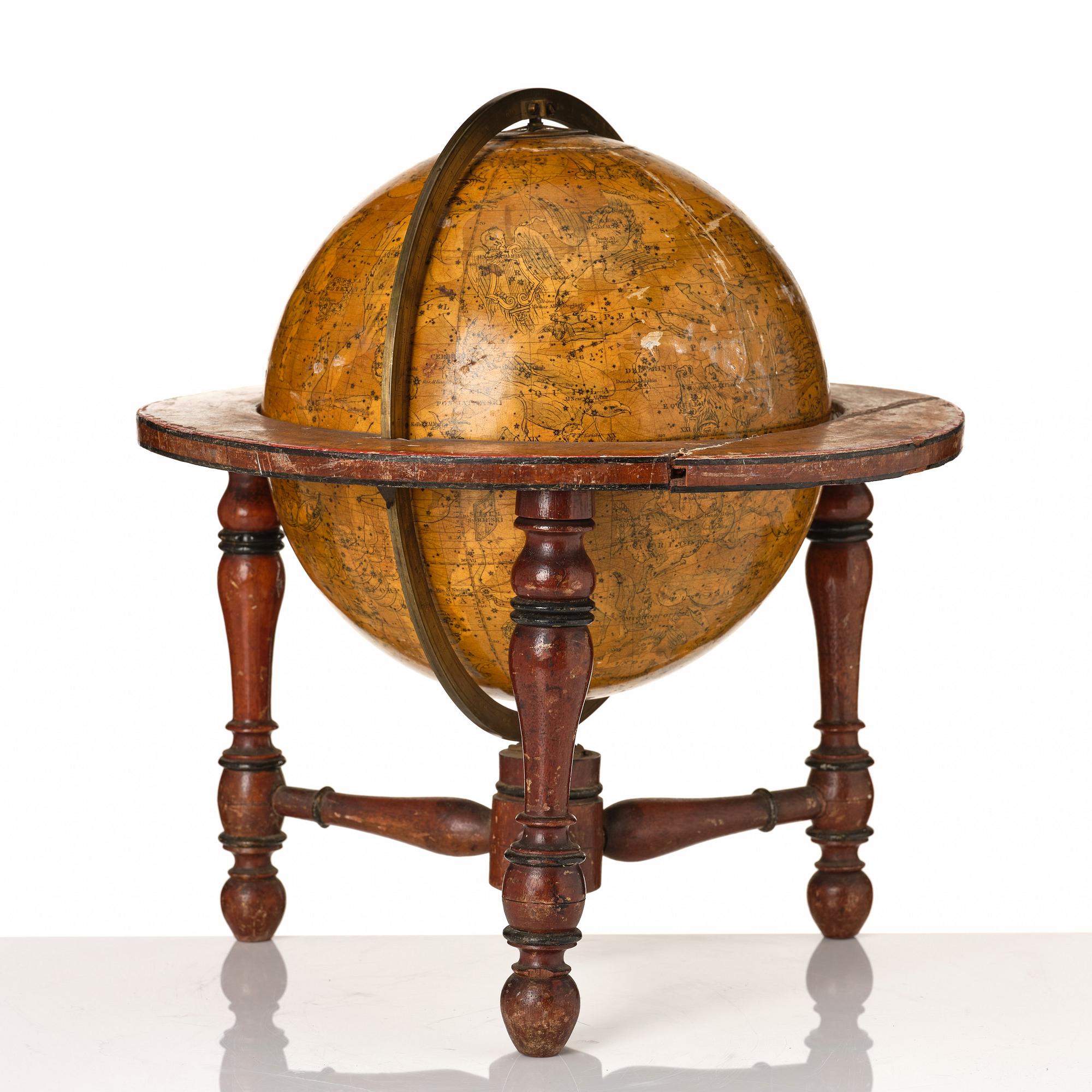 A celestial globe for table by Newton & son London 1860.